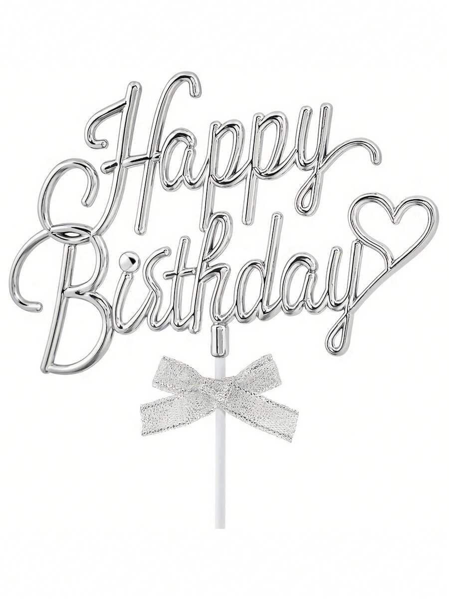3D Shiny Birthday Cake Topper, Double-Sided Decorative Sign For Cake Decoration, Perfect For Enhancing Birthday Cake Display, Also Can Be Used As Photo Booth Prop - Multicolor - View 1
