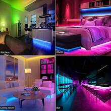 1 pieza Tira de luz LED inteligente de 1m-20m con control remoto de 24 teclas - Alimentada por USB, cambia de color, adecuada para dormitorio, sala de estar, sala de juegos, banda, fiesta y decoración de eventos - Incluye control remoto y función de temporizador - Tira de luz - Ver 11