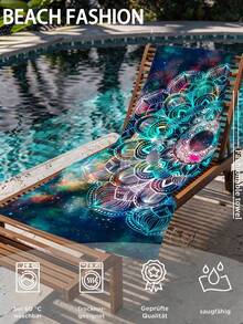 1 pieza Toalla de playa con patrón de mandala, esencial para verano, viajes, vacaciones - Multicolor - Ver 6