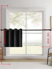 Cortina divisória blackout estilo clássico (1 peça) - Painel superior com ilhós para privacidade e isolamento acústico - Tecido liso de poliéster de alta precisão para porta de pátio ou quarto - Cortina sem cordão com tema campestre para todas as estações, ideal para quarto e sala de estar. - Preto - Ver 24