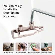 1pc 1/2" & 3/4" Damaged Pipe Extraction Tool, Faucet Valve Disassembly Tool, Rusted Screw & Bolt Extractor, Household & Industrial Pipe Thread Repair Tool - Multicolor - View 5