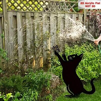 Cọc đánh dấu vườn bằng acrylic, dễ thương và bền, trang trí sân vườn ngoài trời cho hiên nhà, bãi cỏ, ngoại thất, nhà cửa và đám cưới, món quà tuyệt vời cho người yêu mèo, cọc đánh dấu vườn.