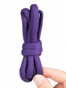 Cordones de poliéster de 9 mm de grosor con forma semicircular, cordones de repuesto versátiles y de moda para zapatillas, zapatos casuales, cordones semicirculares de unicolor clásico - Multicolor - Ver 24