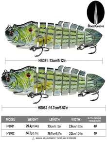PRO BEROS 1pc Fishing Lures For Bass 13.0/16.69cm Trout Topwater Multi Jointed Swimbaits Slow Sinking Bionic Swimming Lures Bass Freshwater Saltwater Bass Lifelike Fishing Lures Kit - Multicolor - View 5