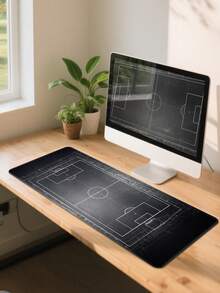 Large Mouse Pad, Printed Football Field Pattern- Polyester Desktop Pad, Suitable For Gamers And Office Environment, With Non-Slip Surface And Rectangular Design, Very Suitable For Keyboard And Display Layout - View 4