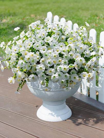 6束仿真户外装饰花卉，仿真旋花，室内/室外仿真植物，抗紫外线逼真仿真花，适用于花盆、门廊、露台、花园、家居装饰，春夏款，1/3/6束装