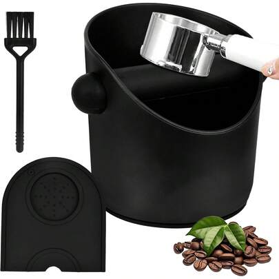 HuLuHouse Espresso Coffee Tamper Box, Coffee Tamper Box With Removable Bar And Non-Slip Base That Absorbs Bumps, Tamper Mat With Brush, Durable Barista Style, For Home, Bar, Barista