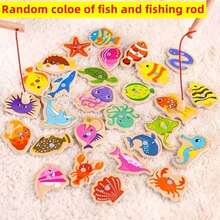Magnetic Fishing Toy, Wooden Colorful Ocean Creature Pieces, Parent-Child Interactive Educational Game, Preschool Fishing Puzzle Toy, Gift For Girls And Boys - Children's Fishing Toys - View 8
