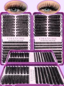 1 Set Eyelash Extension Kit, Includes Multi-Function Lash Book With 10-100D Fluffy Dense Lash Clusters, Multi-Function Brush, Tweezers And Professional Makeup Tools To Create Beautiful Spiky Lashes And Cartoon Lashes - Purple - View 14