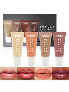 Bộ 4 thỏi son dưỡng môi mini có màu | Dưỡng ẩm, lớp bóng trong suốt | Không bết dính, có thể thoa nhiều lớp | Nhỏ gọn, dễ mang theo, thích hợp làm quà tặng mỹ phẩm. - Nhiều màu - Xem 2