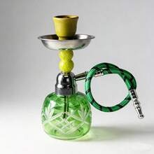 Juego completo de mini narguile de 6 pulgadas, pipa de narguile portátil de un solo tubo con Body de vidrio, tazón de cerámica y soporte para carbón - Pequeño - Ver 9