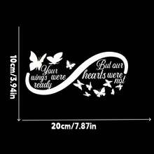 Inspirational Quote Vinyl Sticker, "Your Wings Were Ready, But Our Hearts Were Not" - Durable PVC Decal For Car, Laptop, And Truck, Single Use, Black - A - View 4