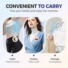 SULVGO Portable Quiet Bladeless Clip-On Fan, 2025 New Adjustable 3-Speed Hanging Waist Fan, 360° Rotation, Suitable For Outdoor, Travel And Office, Essential Accessory - Multicolor - View 6