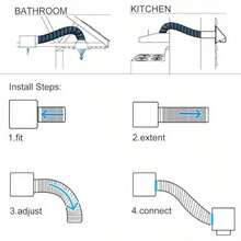4/6/8 英寸柔性铝制风管，长度分别为 4.92/9.84/16.4 英尺，配有 2 个卡箍，适用于 HVAC 通风和排气系统，4 层重型防护 - 標準款 - 查看 6