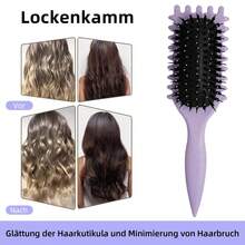 1pc Curl Defining Brush With Bristle Special Design Curly Hair Styling Brush Shaping Defining Curls Reduce Pulling Curl Separation - 1件-紫色 - 查看 2