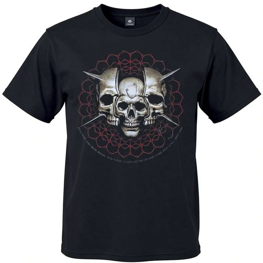 Skull Spikes T-Shirt Black By Tool. - 黑色 - View 1
