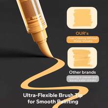 Languo 207色直涂式丙烯颜料马克笔套装，1.0mm软毛笔头，大容量防水速干不渗墨顺滑墨水，高遮盖力均匀覆盖，适用于多种表面，如石头、玻璃、陶瓷、金属、木材、画布等，优质艺术家绘画用品及返校必备品。 - 彩色 - 查看 9