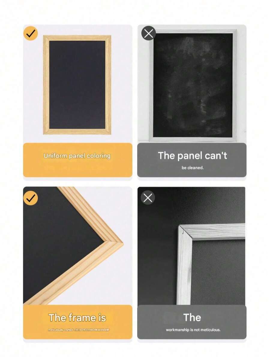 木质黑板，单面悬挂式木质黑板，书写板，留言板，菜单板，涂鸦板，非磁性 - 彩色 - 查看 1