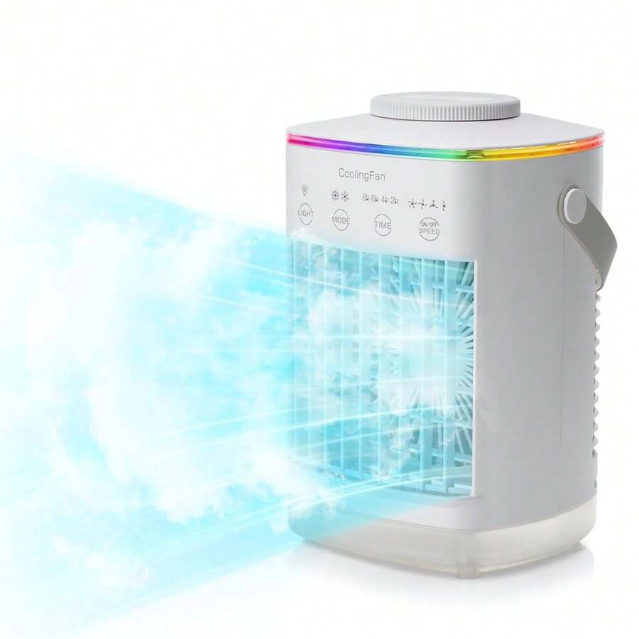 1 pieza Enfriador de aire de escritorio de verano con ventilador de refrigeración eléctrico, mini aire acondicionado con ventilador USB para uso doméstico - Ventilador de Mesa - Ver 1