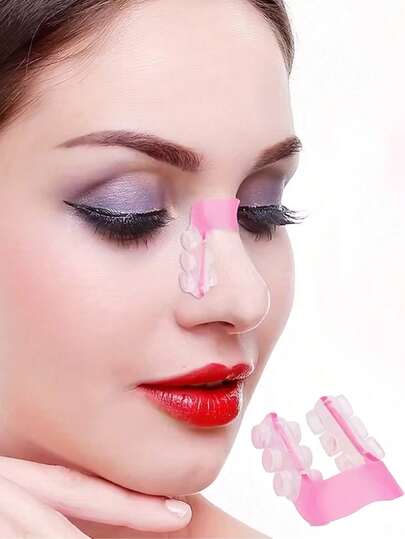 1pc/5pcs Pink U-Shaped Nose Clip, For Lifting And Correcting Nose Bridge. Beauty Tool, Ergonomic Design. Made Of Lightweight Durable Plastic, Non-Irritating To Nose Or Skin. Easy To Use, Helps Achieve Straight Prominent Nose.