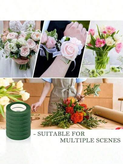 5/3/1 Roll Green Floral Tape, DIY Wedding Bouquet Stem Wrapping Material, Flower Shop Valentine's Day Mother's Day Father's Day Bouquet Packaging Material, Bouquet Packaging And Floral Decor Adhesive Floral Tape, Wedding Supplies, Floral Tape, Fresh Flower Specific Tape, Floral Arrangement Specific Adhesive Tape, Bouquet Stem Packaging, Wedding Bouquet Gift Birthday Graduation Ceremony