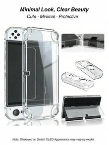 1个透明Switch保护壳，可爱透明保护套，兼容Switch 2/Switch NS/Switch OLED/Switch Lite，时尚游戏配件，Switch玩家的完美礼物 - 查看 2