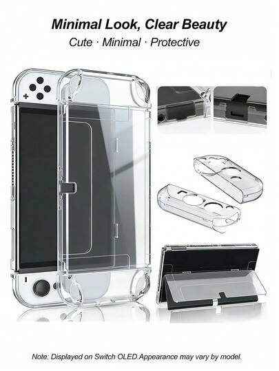 1pc Transparent Switch Protective Case, Cute Transparent Protective Cover, Compatible With Switch 2/Switch NS/Switch OLED/Switch Lite, Fashionable Gaming Accessory, Perfect Gift For Switch Players