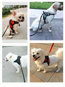 Reflective Anti-Pull Dog Harness Suitable For Small, Medium, Large Dogs, Breathable Design With Handle - Black - View 3