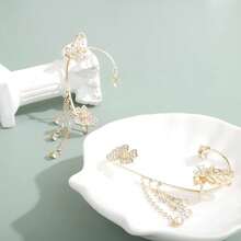 2 chiếc, Khuyên tai hình bướm thần tiên, Phụ kiện sang trọng lấp lánh như kim cương, Khuyên tai không cần xỏ lỗ hình cánh bướm, Phong cách hot của các ngôi sao mạng - Nhiều màu - Xem 7