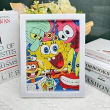 SpongeBob SquarePants 1幅5D全钻水晶钻石画，带框，DIY手工套装，适合作为情人节礼物、生日礼物、派对礼物、钻石艺术品、高品质钻石艺术品套装，是开学季和派对的理想礼物。 - 彩色 - 查看 11