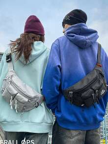 1pc Casual Outdoor Hiking Waist Bag, Lightweight Chest Pack, Unisex Mountaineering Gear Crossbody Shoulder Bag - Multicolor - View 4