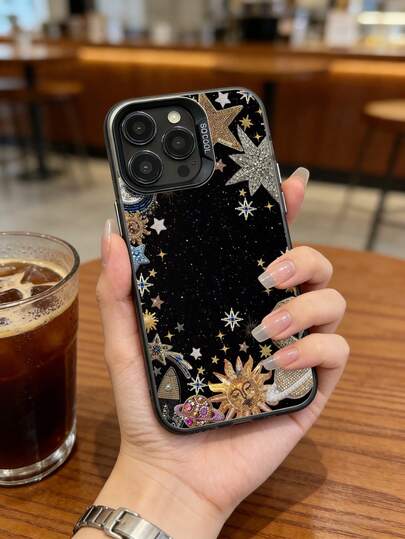 1 Carcasă de telefon Starry Sky Sun Planet, potrivită pentru iPhone 17 Pro Max/17 Pro/16 Pro Max/16 Pro/16/15 Pro Max/15 Pro/15/14 Pro Max/14/13 Pro Max/13 Pro/13/12 Pro Max/12 Pro/12/11 seria, compatibilă cu Samsung Fashion Anti-Cădere, moale