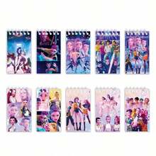 K-Pop Cartoon Notebook 10PCS Cute Anime Figure Portable Spiral Notebook 24 Pages Children Holiday Gift - Multicolor - View 3