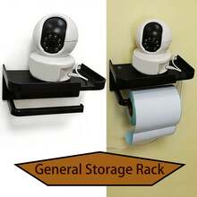 2pcs Universal Black Paper Towel Holder, Modern Non-Fading Toilet Paper Roll Rack, Minimalist Design Suitable For Home, Bathroom, Living Room - Multicolor - View 6