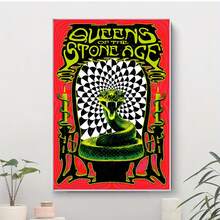 1pc Unframed Canvas Art Print With Queen Band Icon - Vintage Rock Poster Design, Snake Logo - Ideal Decor For Music Lover's Room - 2 - View 3