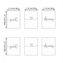 3幅甜梦主题帆布墙画，可爱语录画作，卧室装饰，黑白极简风格，婴儿房礼物，不含画框 - 彩色 - 查看 9