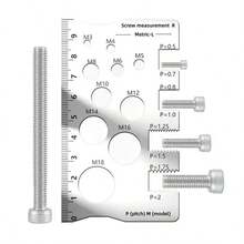 410不锈钢螺纹检查器螺丝测量尺精确测量齿距、直径、螺距螺栓尺寸 - A - 查看 3
