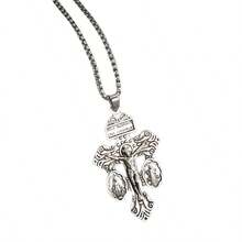 3pcs Cross Pendant Necklace, Suitable For Men And Women Daily Wear - Zinc Alloy - Antique Silver - View 7