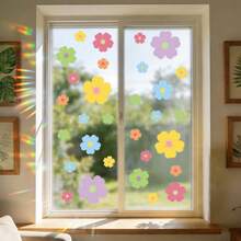 1pc Removable Static Cling Window Film With Floral Plant Pattern, Suitable For Living Room Bedroom Home Decor - Multicolor - View 4