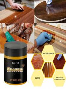 Beeswax Furniture Polishing Compound, Wooden Floor Polishing And Lighting Care Wax, Wooden Furniture Cleaning And Cleaning Wax. Beeswax-Based Wood Polishing Compound, Furniture Restoration Polish, Cleaner And Conditioner (New Or Old Version Randomly). Suitable For Various Wooden Furniture. The Beeswax Furniture Polish Contains Bentonite. - 固體 - 查看 1