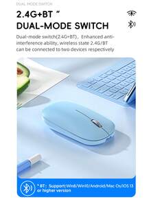 Nuevo ratón inalámbrico Bluetooth recargable de modo dual y silencioso - Multicolor - Ver 6