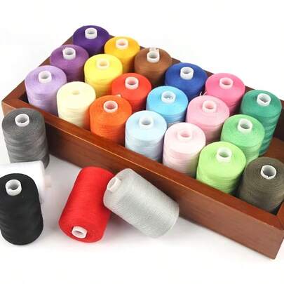 39 piezas de hilo de coser colorido - Paquete multicolor de 100% poliéster, apto para costura a mano y máquina, manualidades DIY, tejido y acolchado - Hilo vibrante para reparación de telas y prendas, proyectos artísticos, suministros de costura, artesanía creativa, textura suave