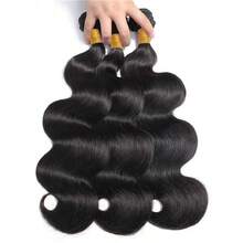 Tóc nối sóng nhẹ tự nhiên màu đen, dành cho nữ, 3 lọn tóc thật, dài 10-30 inch. - Natural Black - Xem 10