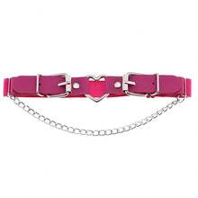 女士可调节腿部吊袜带，朋克哥特风仿皮大腿链，黑色PU皮大腿束缚带，夜店万圣节链条配饰 - 彩色 - 查看 11