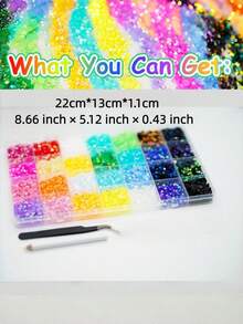 Bộ nhíp đính đá giả kim cương nhựa 28 khe, đá pha lê nhiều màu 3mm, thích hợp để trang trí, làm móng nghệ thuật, trang điểm. - Nhiều màu - Xem 2