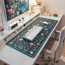 iLeadon - Alfombrilla de mouse grande para computadora cubierta de computadora con superficie lisa de licra alfombrilla de computadora floral para teclado para oficina hogar azul marino - Azul marino - Ver 6