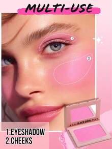 MISSLYN-BLACK 小丑扑克牌腮红，单色腮红盘，哑光质地，高显色度，顺滑配方，自然光泽，轻盈持久，高光盘，新年妆容，便携尺寸，适合旅行和户外活动 - #02 Ballet Slipper - 查看 3