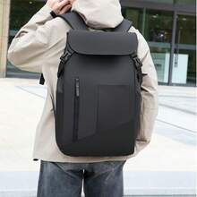Men's Large Capacity Backpack, Business Commute Casual Travel Lightweight Backpack, Elegant Design - Black - View 3