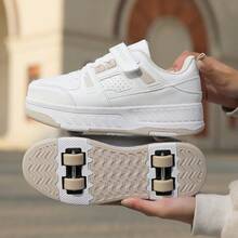 Giày trượt patin 4 bánh dành cho nam, bánh xe có thể tháo rời, thích hợp đi bộ, dành cho học sinh và người lớn. - Màu Khaki - Xem 3