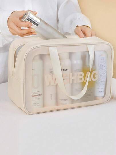 3/2/1pc Toiletry Travel Storage Bag With Letter Graphic,Portable Pouch Large Capacity, Ideal For Packing Cosmetics, And Travel Essentials For Travel Storage Bag,Makeup Bag,Cosmetic Bag,Vacation Organizer,Large Capacity Makeup Organizer Makeup Case, For Lipstick, Brush, Skincare, Mobile Phone, Coin, Small Items, For Home,Gift,Vacation And Festival Halloween Christmas Multifunctional Use,Boho Vibes,For Holiday Beach, Bathroom Collection, Bedroom Collection, Large Capacity Toiletries Bag Travel Toiletry Bag Wash Bag Shower Bag Waterproof Bag For Women Packing Cubes Travel Essentials For Women Cruise Essentials Vacation Essentials Travel Stuff